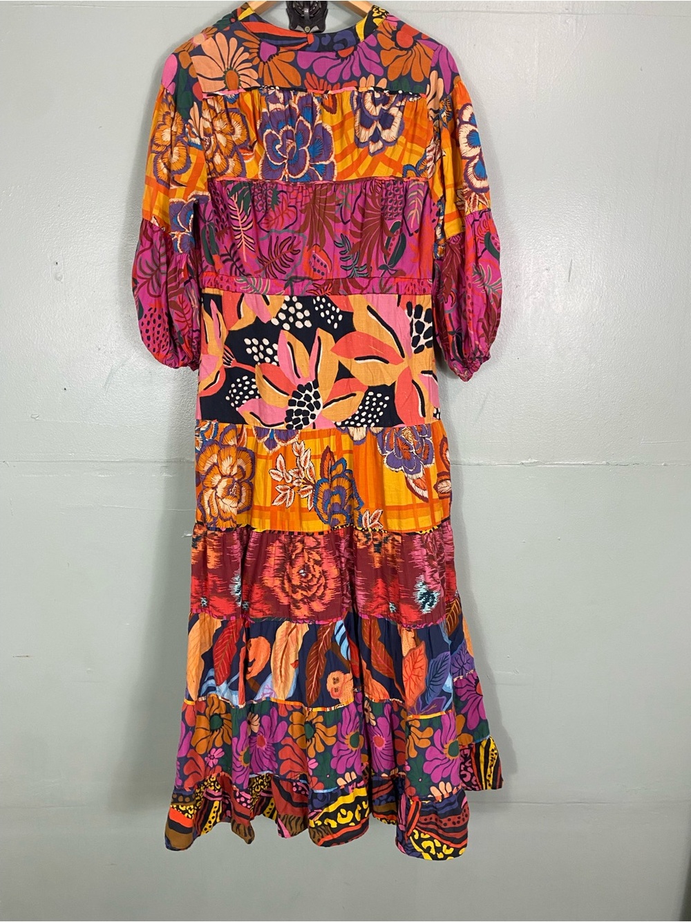 Farm Rio Button Front Maxi Printed Medium Floral Sundress - Picture 7 of 8